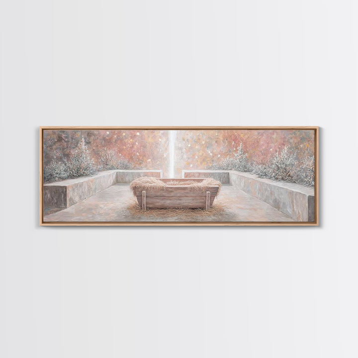 Radiant Birth Glory – Framed Canvas Print – Panoramic Art – Christian Christmas Art – Christmas Wall Art – Christian Art Canvas – Christmas