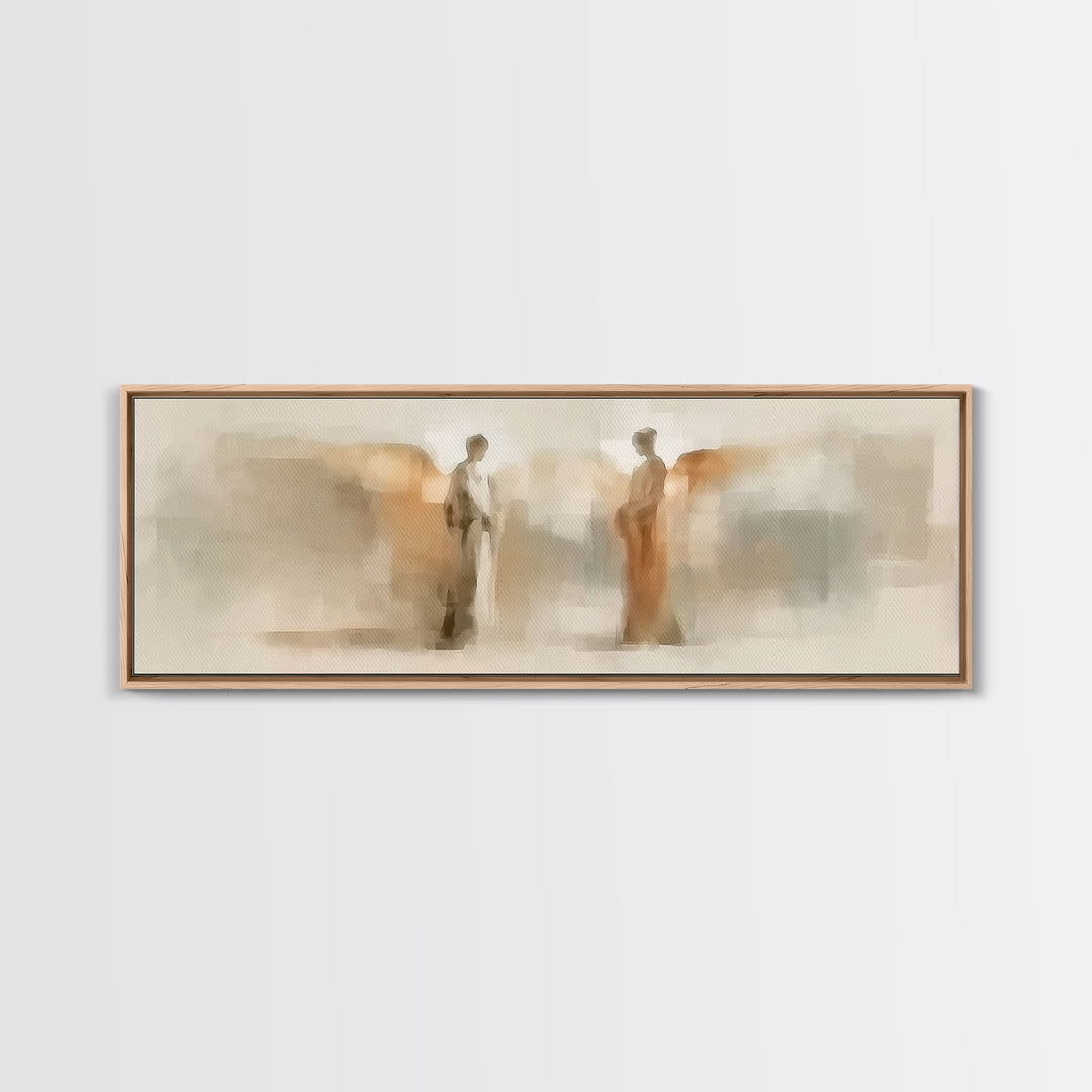 Seraphic Vision Soft | Framed Canvas Print | Christian Art | Christian Canvas Art | Panoramic Painting | Christmas Art | Christian Christma
