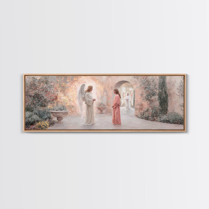 Garden Grace Vision – Framed Canvas Print – Panoramic Art – Christian Wall Art – Christian Art Canvas – Christian Painting – Christmas Art