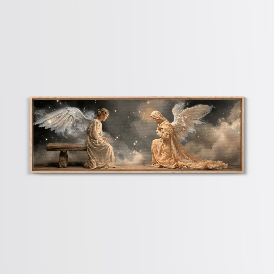 Heavenly Night Reverence | Framed Canvas Print | Panoramic Painting | Christian Wall Art | Christian Art | Christian Art Canvas | Jesus Pai