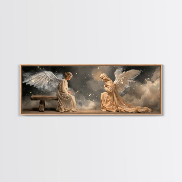 Heavenly Night Reverence | Framed Canvas Print | Panoramic Painting | Christian Wall Art | Christian Art | Christian Art Canvas | Jesus Pai