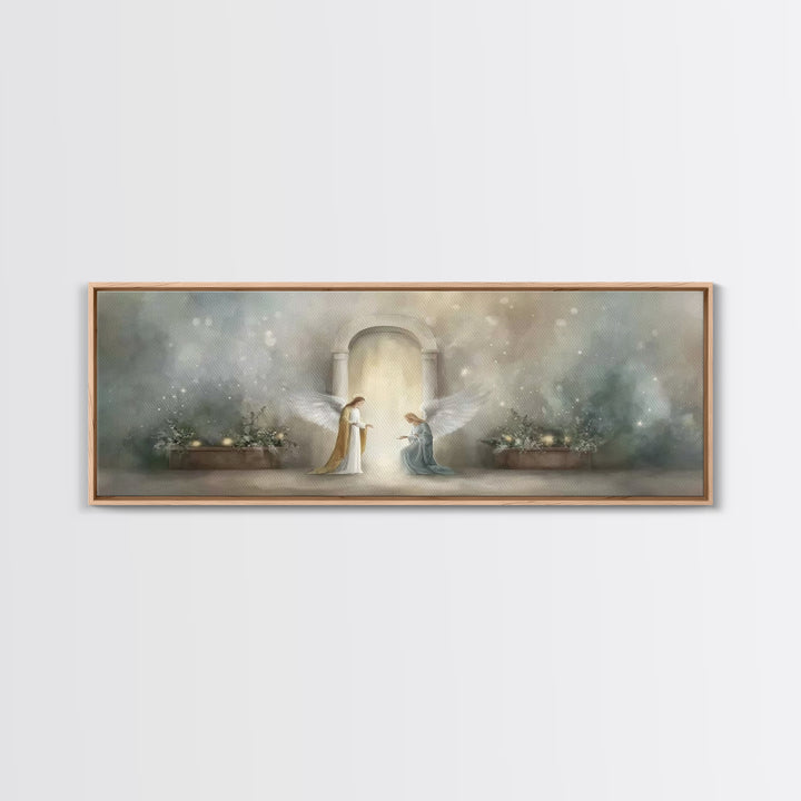 Celestial Arch Moment, Framed Canvas Print, Panoramic Painting, Christian Wall Art, Christian Art, Christian Art Canvas, Christmas Art, Jes