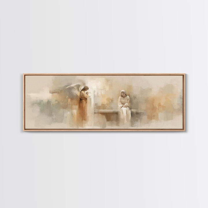 Radiant Holy Meeting – Framed Canvas Print – Panoramic Print – Christian Art Canvas – Christian Art – Christian Painting – Christmas Art –