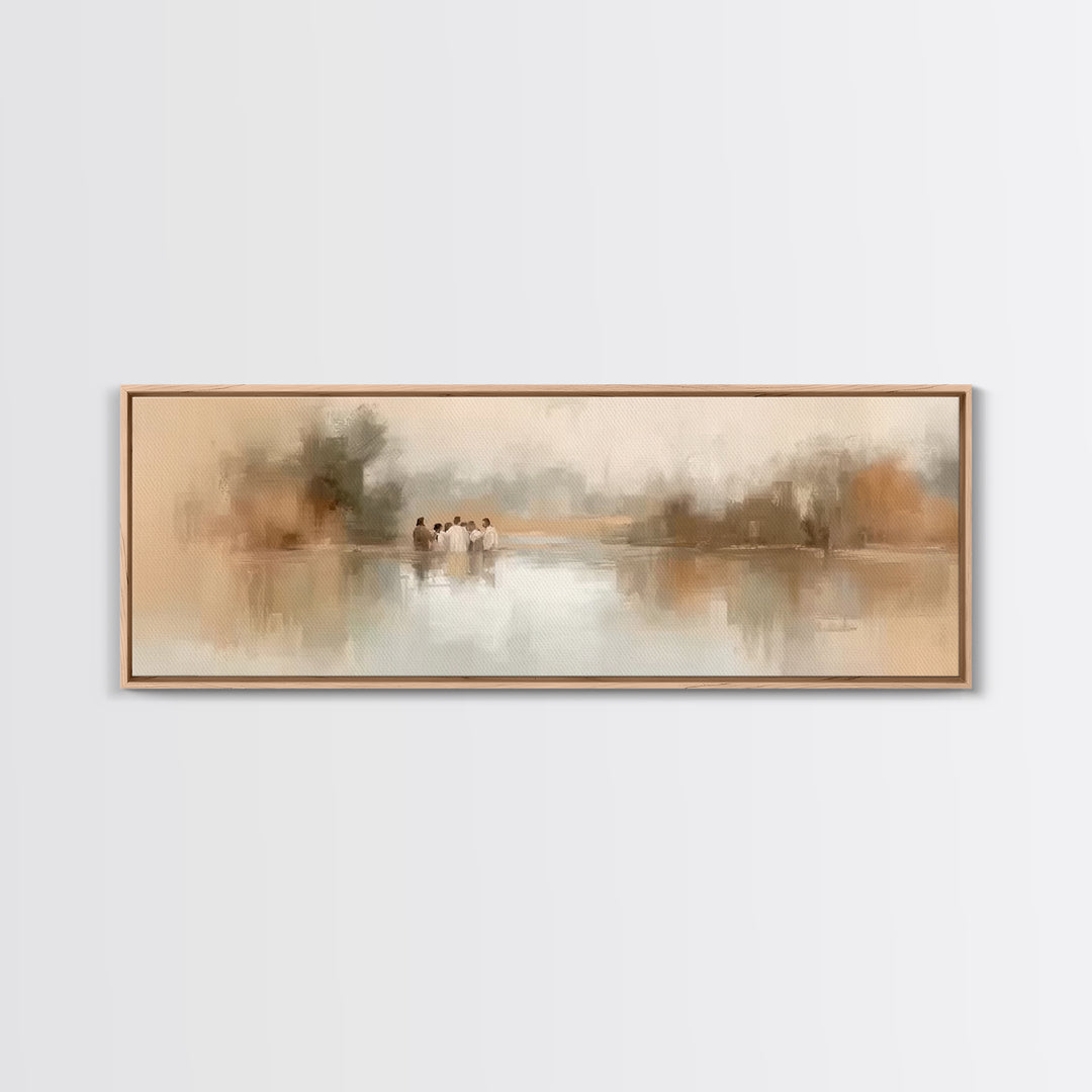 Morning Reverence – Framed Canvas Print – Christian Art Canvas – Jesus Painting – Panoramic Wall Art – Christian Christmas – Vintage Christ