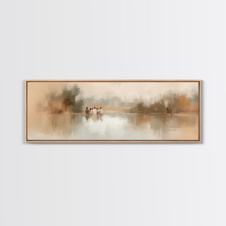 Morning Reverence – Framed Canvas Print – Christian Art Canvas – Jesus Painting – Panoramic Wall Art – Christian Christmas – Vintage Christ