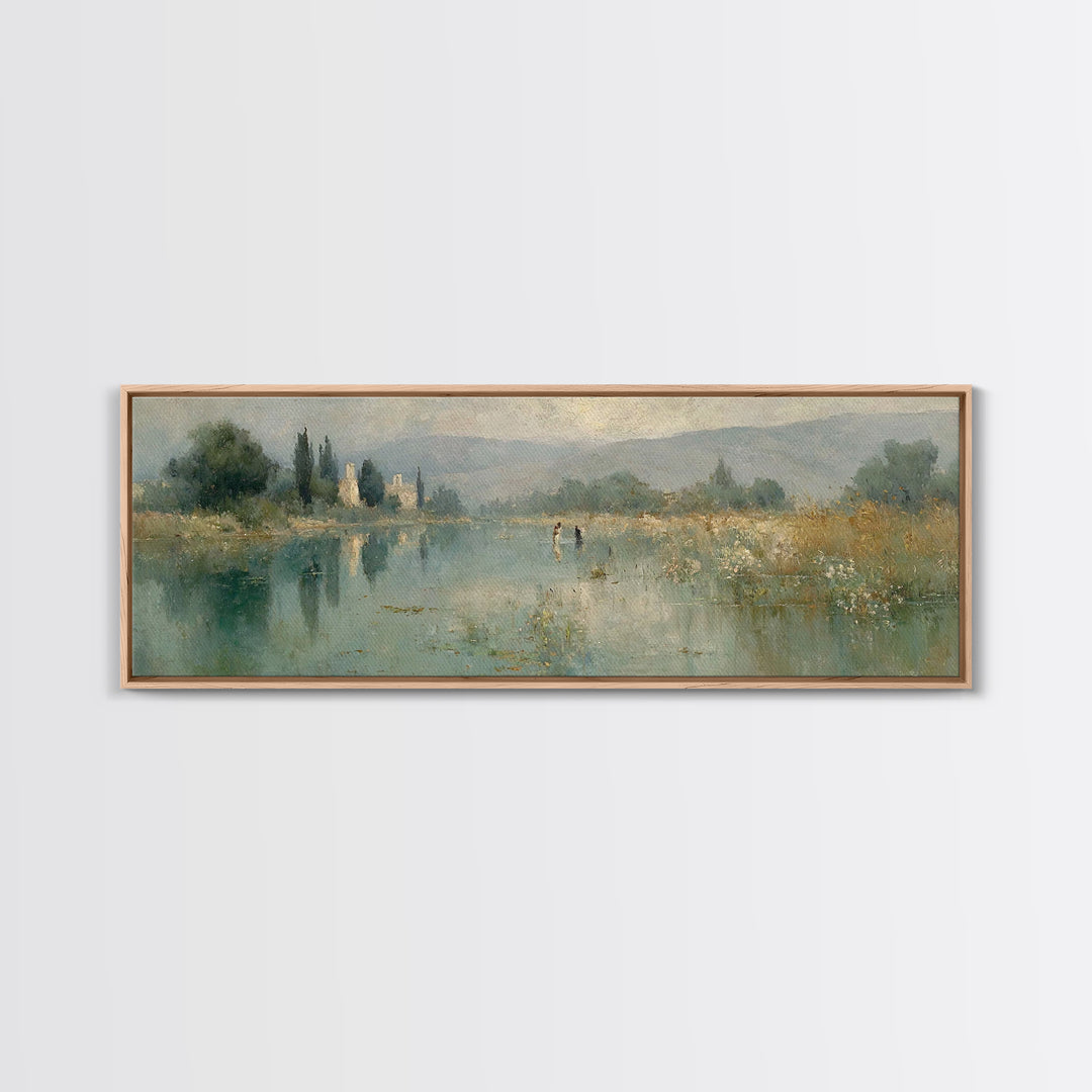 Blessed Communion, Framed Canvas Print, Christian Wall Art, Jesus Painting, Panoramic Painting, Christian Decor For Home, Christmas Art Wor
