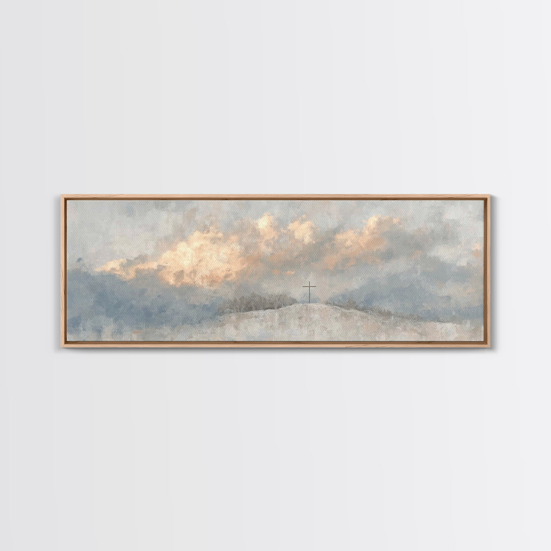 Sacred Mist Path | Framed Canvas Print | Christian Wall Art | Christian Art Canvas | Panoramic Print | Christian Decor