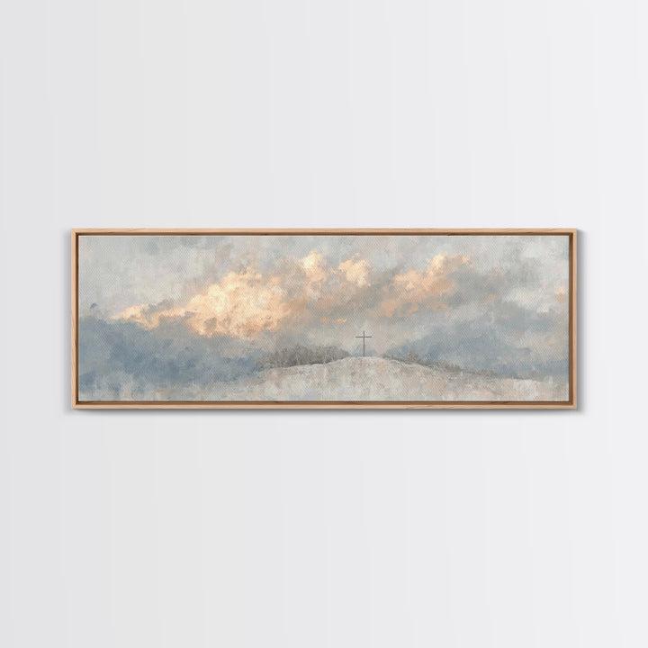 Sacred Mist Path | Framed Canvas Print | Christian Wall Art | Christian Art Canvas | Panoramic Print | Christian Decor