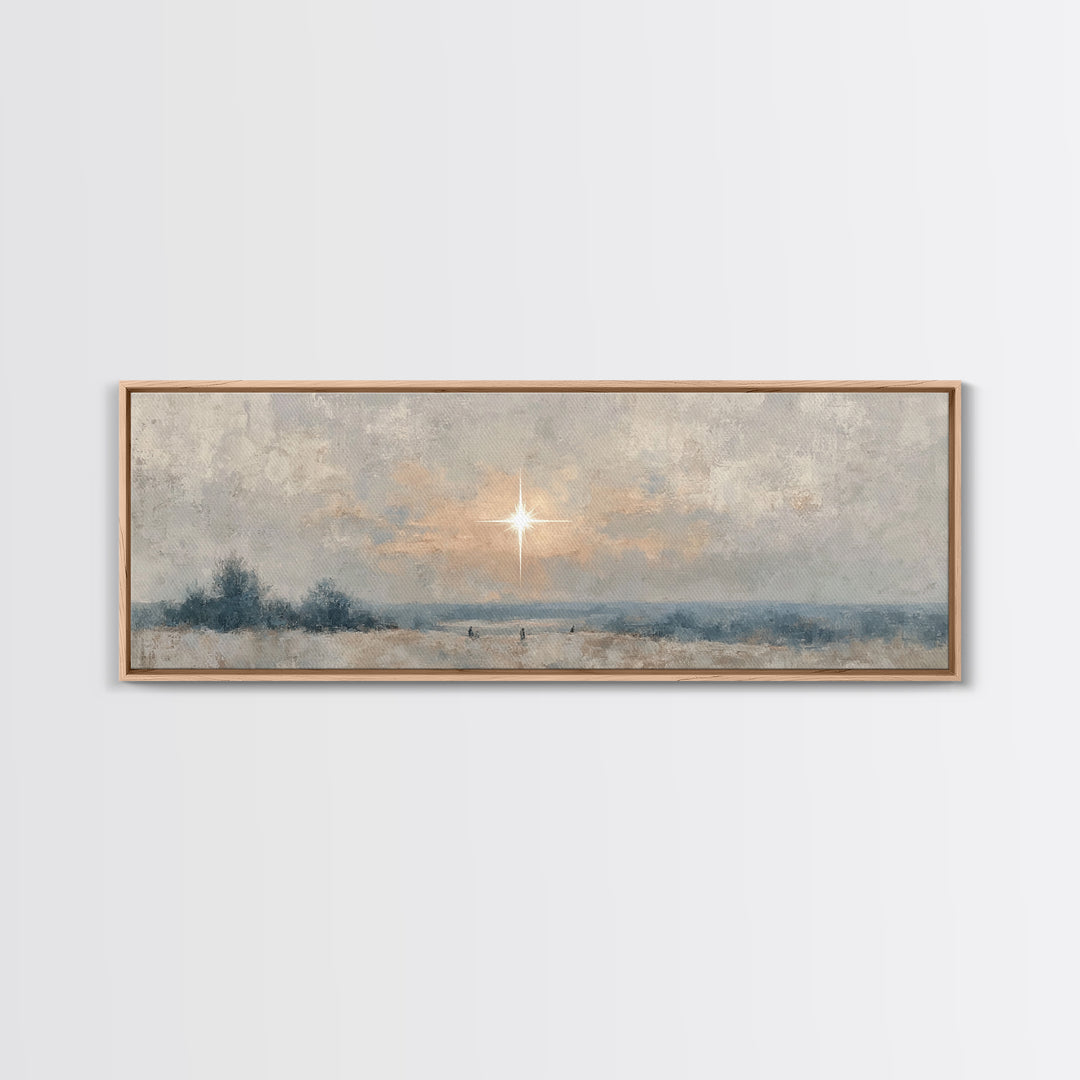 Holy Desert Hush – Framed Canvas Print – Christian Art Canvas – Panoramic Painting – Christmas Art – Christian Wall Art – Jesus Painting