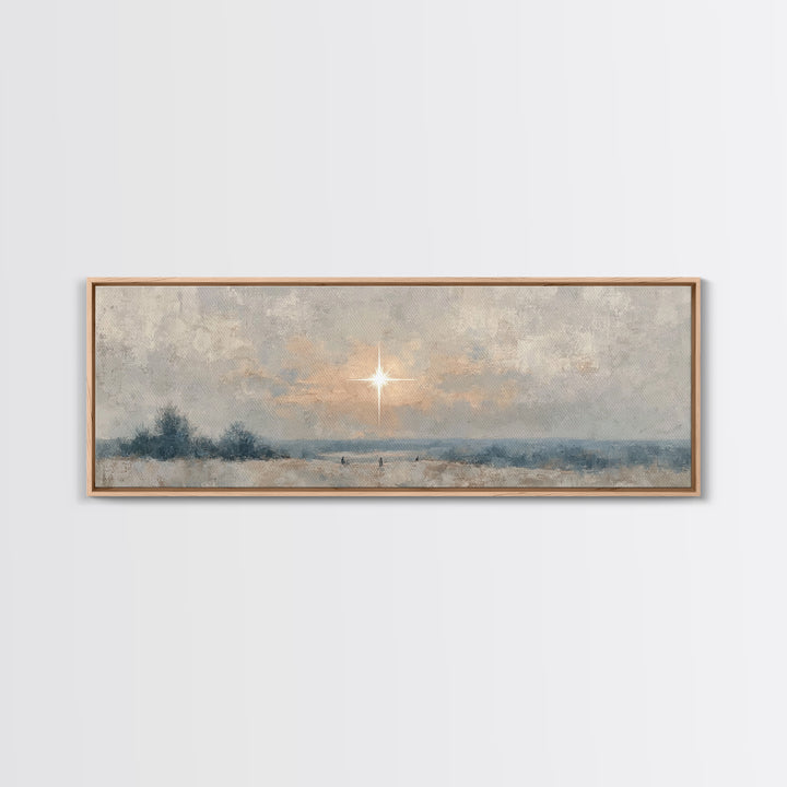 Holy Desert Hush – Framed Canvas Print – Christian Art Canvas – Panoramic Painting – Christmas Art – Christian Wall Art – Jesus Painting