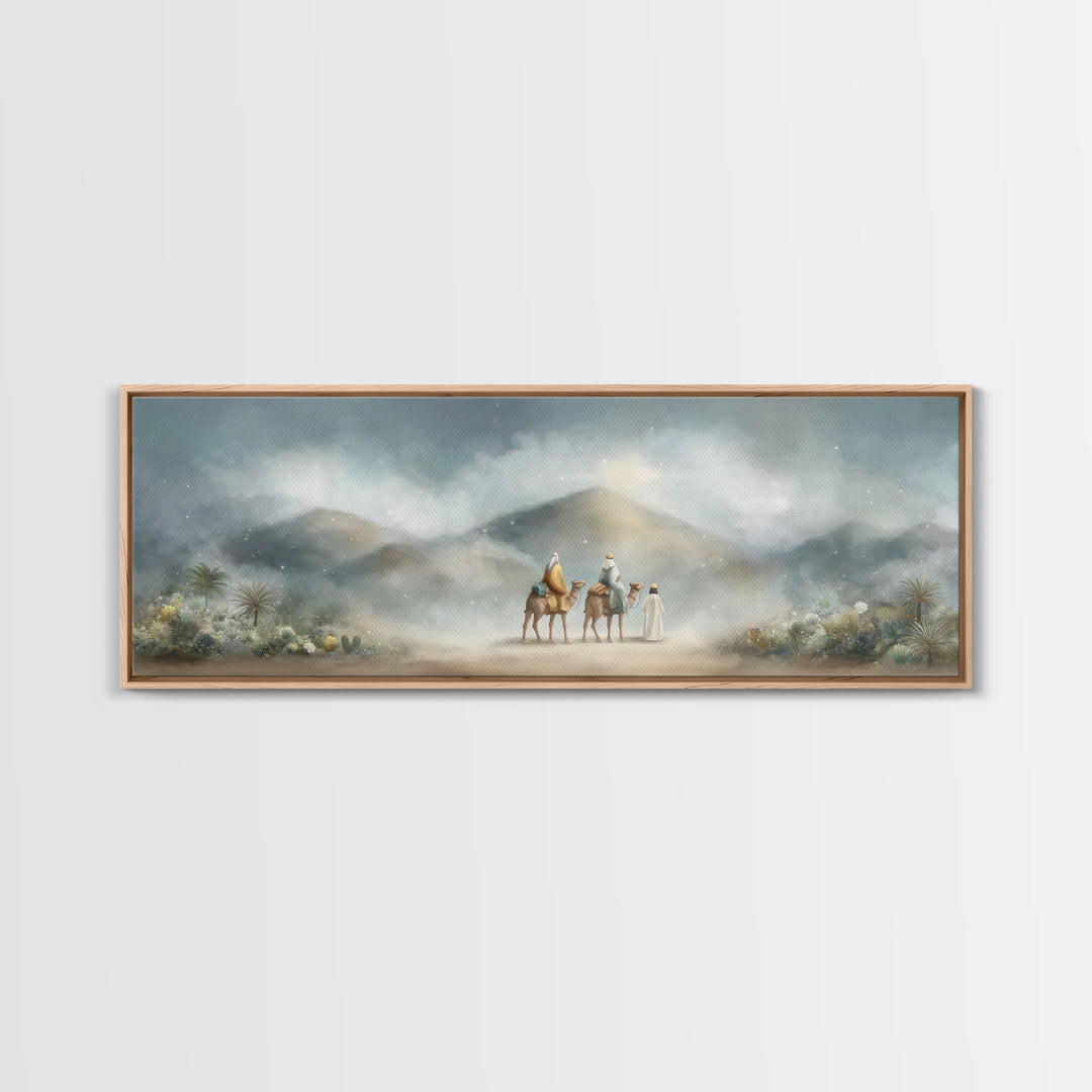 Desert Star Rising | Framed Canvas Print | Christian Painting | Panoramic Print | Christmas Art Framed | Christian Art Canvas | Holiday Chr