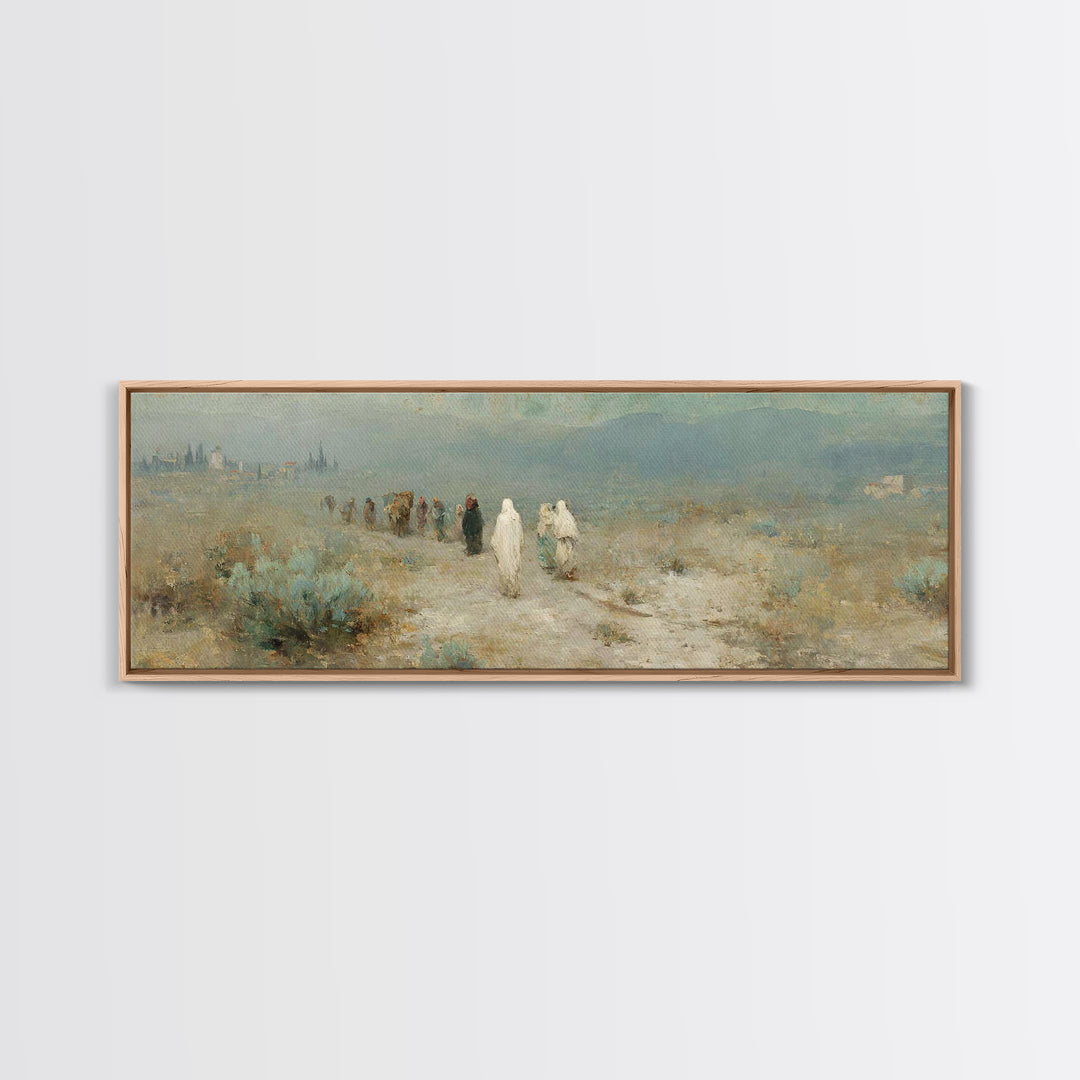 Wandering Saints Path – Framed Canvas Print – Christian Art Canvas – Panoramic Wall Art – Christian Decor – Christmas Art – Christian Paint