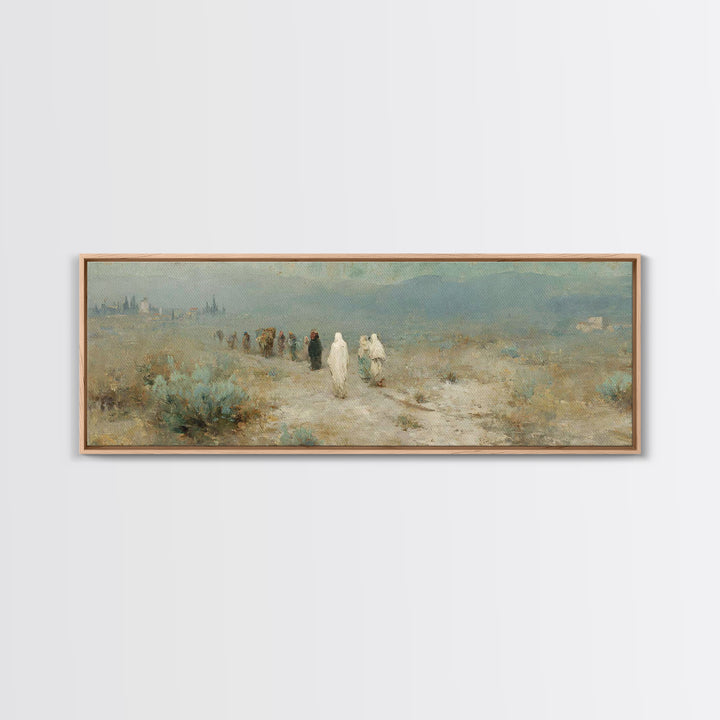 Wandering Saints Path – Framed Canvas Print – Christian Art Canvas – Panoramic Wall Art – Christian Decor – Christmas Art – Christian Paint