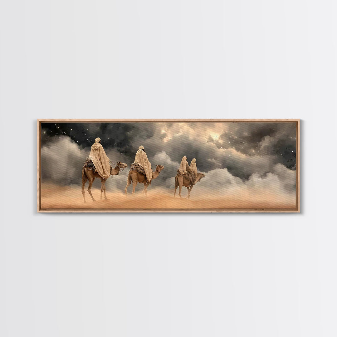 Starward Journey Peace | Framed Canvas Print | Christian Wall Art | Panoramic Art | Christian Art Canvas | Christmas Wall Art | Christian G