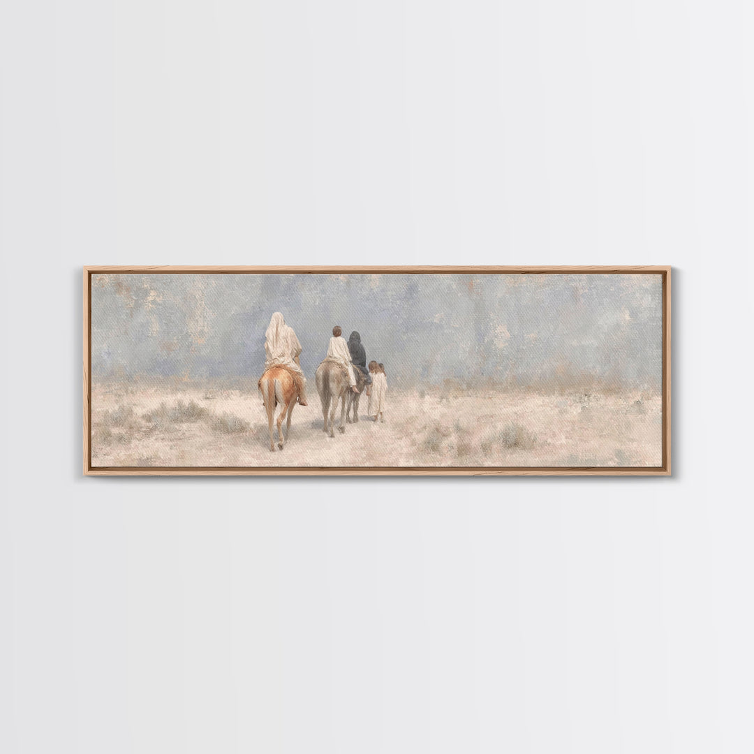 Quiet Exile Road – Framed Canvas Print – Christian Art Canvas – Panoramic Painting – Christian Wall Art – Christmas Art – Christian Home De