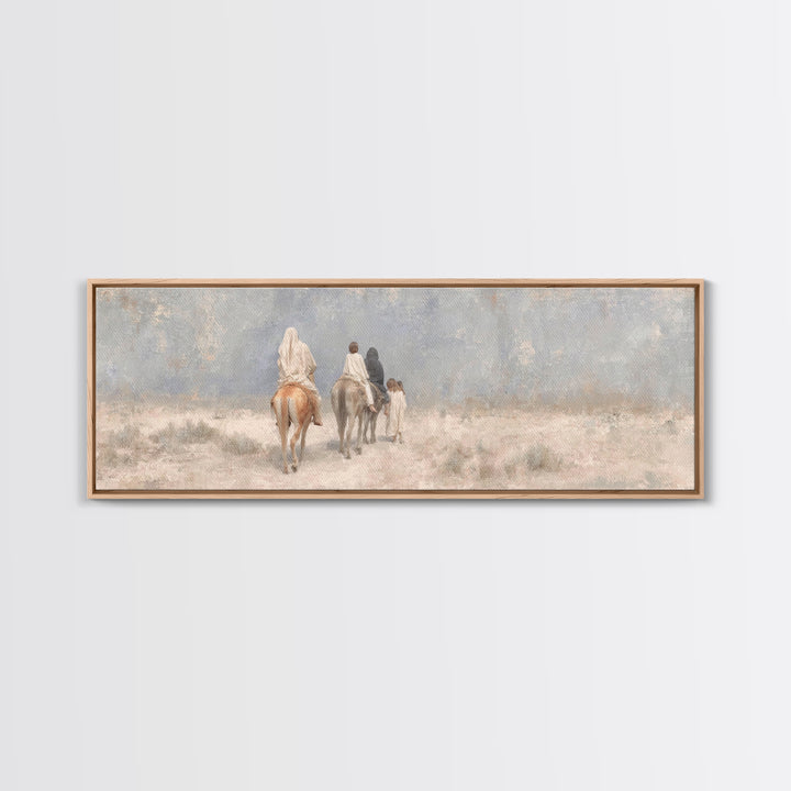 Quiet Exile Road – Framed Canvas Print – Christian Art Canvas – Panoramic Painting – Christian Wall Art – Christmas Art – Christian Home De