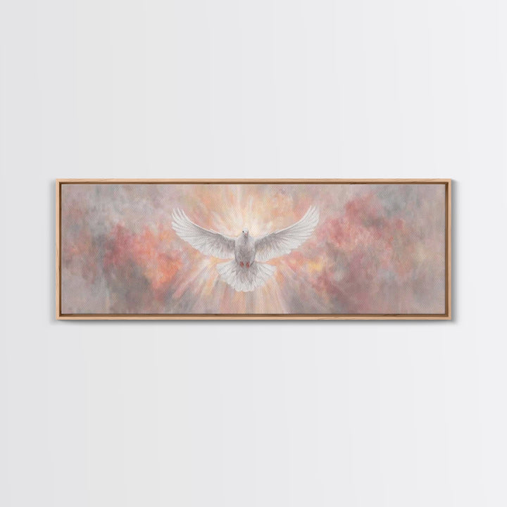 Sacred Dawn Flight – Framed Canvas Print – Christian Wall Art – Panoramic Art – Christian Art Canvas – Christian Christmas Art – Christian
