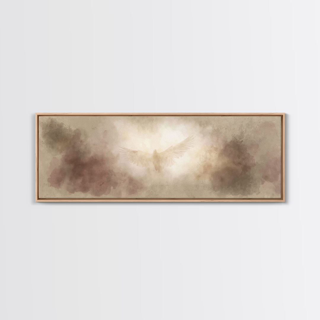Holy Light Ascension | Framed Canvas Print | Christian Art | Panoramic Wall Art | Christian Canvas | Christmas Art | Christian Painting