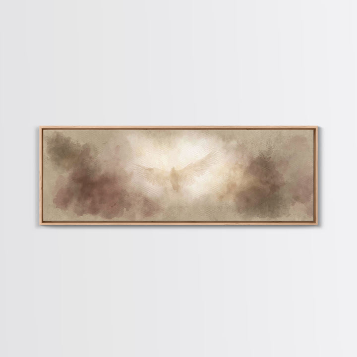 Holy Light Ascension | Framed Canvas Print | Christian Art | Panoramic Wall Art | Christian Canvas | Christmas Art | Christian Painting