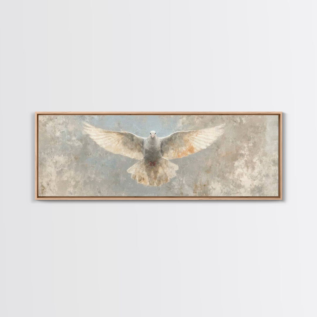 Peaceful Spirit Glow, Framed Canvas Print, Christian Art Canvas, Panoramic Art, Christian Wall Art, Christian Christmas Art, Christian Gift