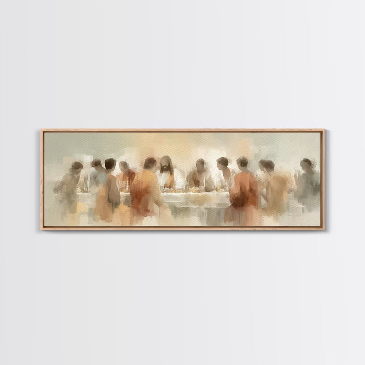 Evening Grace Table | Framed Canvas Print | Jesus Canvas Art | Christian Wall Art | Panoramic Wall Art | Christian Art Print
