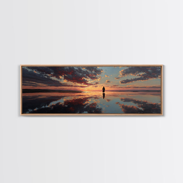 Silent Meadow Watch | Framed Canvas Print | Christian Wall Art | Panoramic Art | Christian Art Canvas | Christmas Art | Jesus Painting