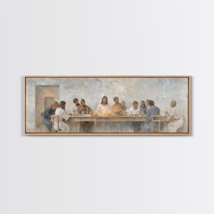Sacred Table Harmony – Framed Canvas Print – Christian Wall Art – Panoramic Art – Christian Art Canvas – Jesus Painting
