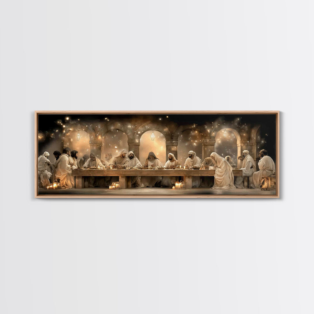 Evening Covenant Light | Framed Canvas Print | Christian Art Canvas | Panoramic Painting | Jesus Painting | Christian Wall Art