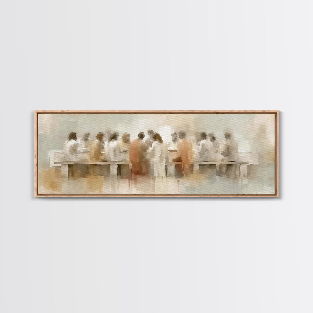 Upper Room Glow | Framed Canvas Print | Panoramic Art | Jesus Canvas Art | Christian Art Work | Large Christian Painting