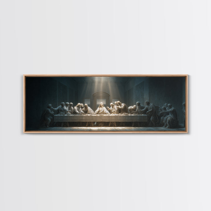 Quiet Covenant Moment, Framed Canvas Print, Panoramic Painting, Christian Art Canvas, Jesus Wall Art, Christian Art Print