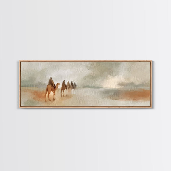 Wandering Kings Trail | Framed Canvas Print | Christian Art Canvas | Panoramic Art | Christian Wall Art | Christmas Art | Jesus Christmas A