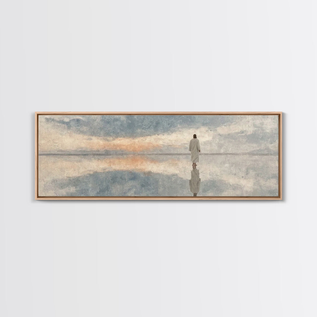 Walk Of Mercy - Framed Canvas Print - Panoramic Painting - Christian Art Canvas - Jesus Painting - Christian Wall Art - Modern Christian Ar