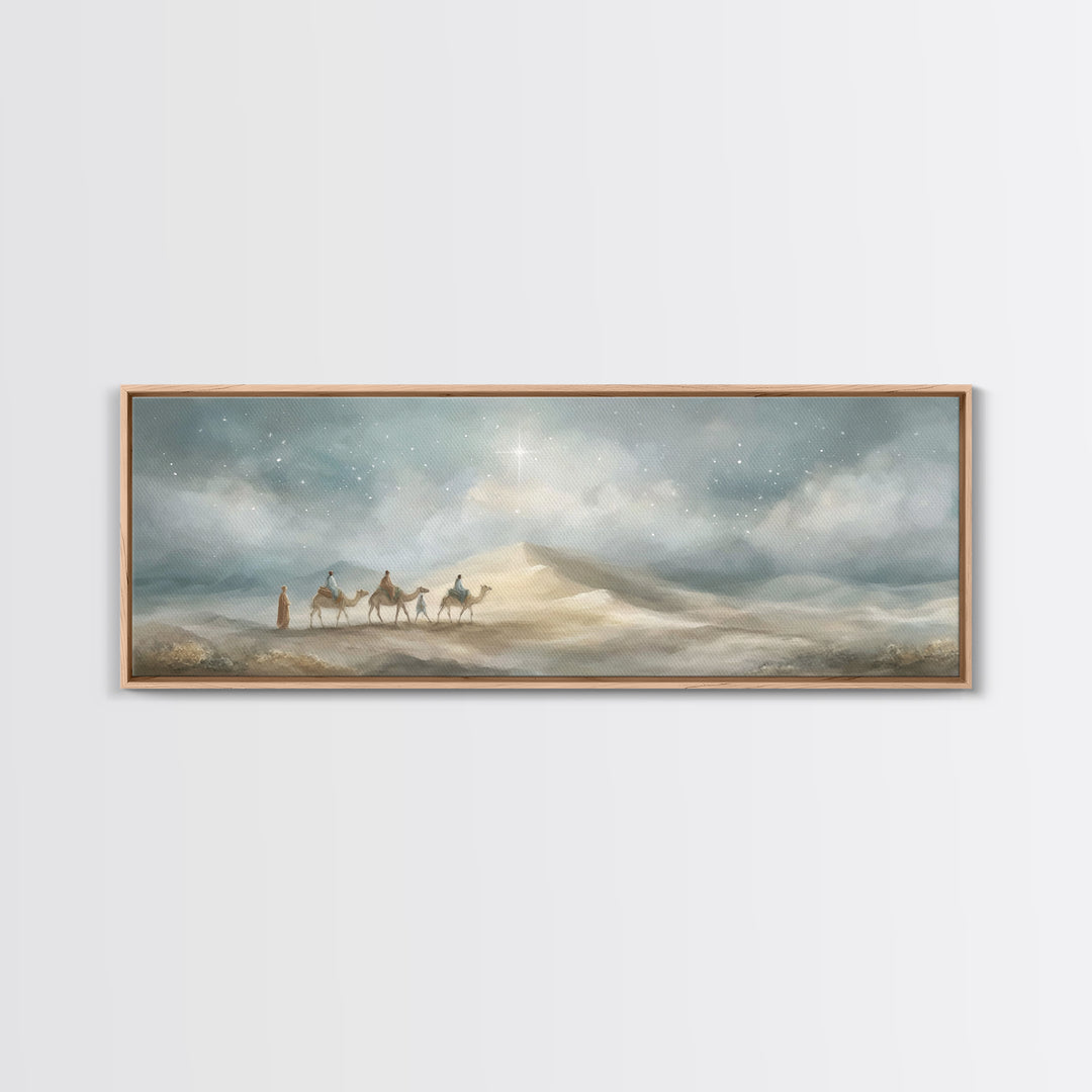 Holy Star Caravan – Framed Canvas Print – Christian Art Canvas – Panoramic Art – Christian Wall Art – Christmas Art – Jesus Art Print