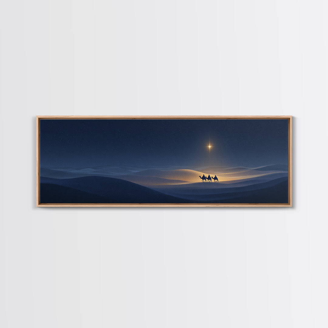 Night Journey | Framed Canvas Print | Christian Wall Art | Panoramic Painting | Christmas Art Prints | Christian Art Canvas | Christian Chr