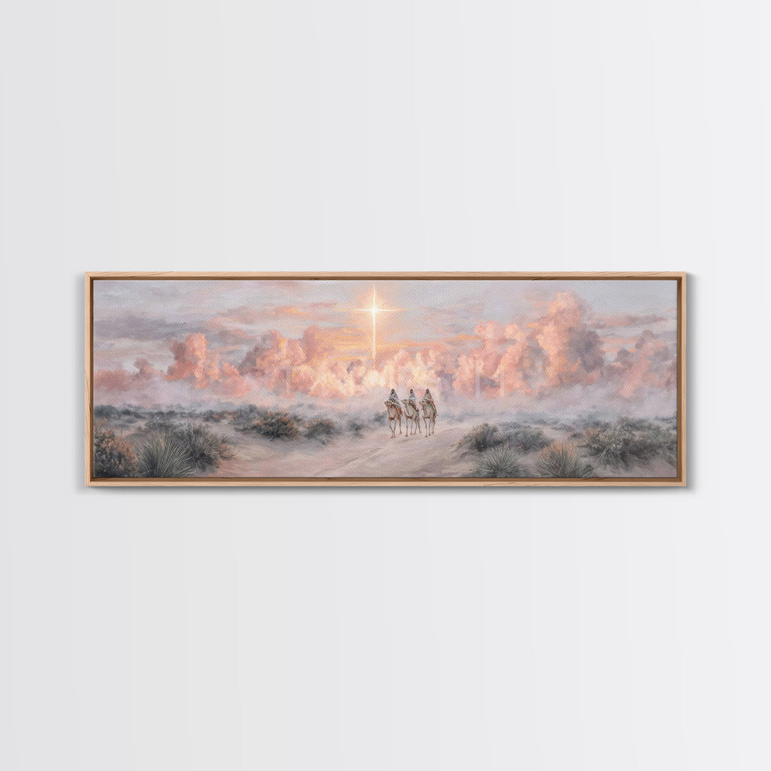Dawn of Wonder – Framed Canvas Print – Christian Christmas Art – Panoramic Wall Art – Christian Art Print – Modern Christian Art – Christma