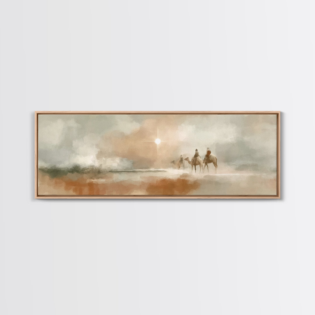 Holy Caravan | Framed Canvas Print | Christian Wall Art | Panoramic Frame | Christmas Art Work | Christian Art Canvas | Christian Christmas