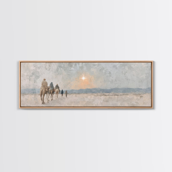 Celestial Promise, Framed Canvas Print, Christian Art Canvas, Panoramic Print, Christmas Art, Christian Decor for Home, Christian Christmas