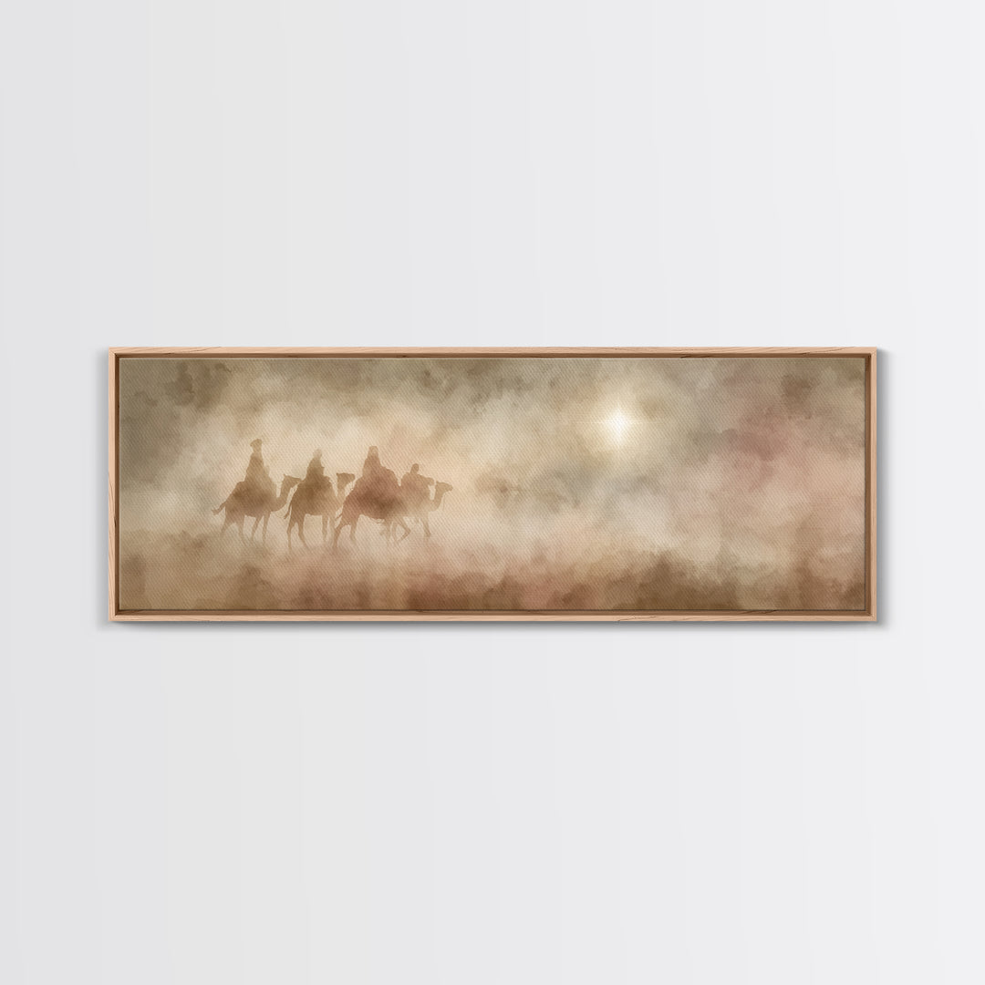 Sacred Path | Framed Canvas Print | Christian Christmas Art | Panoramic Art | Christian Art Canvas | Christmas Wall Art | Modern Christian