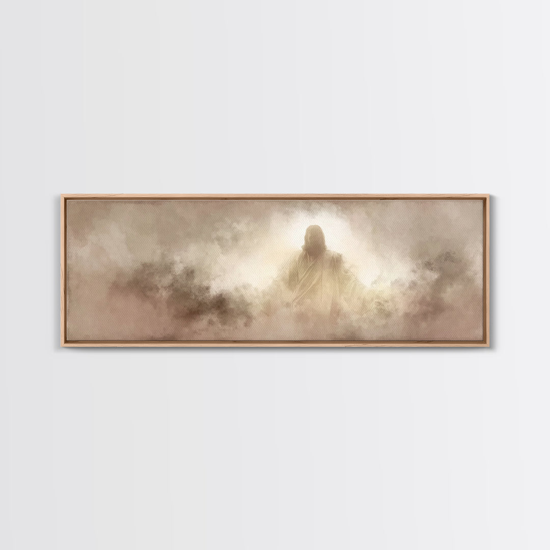 Heavenly Presence – Framed Canvas Print – Christian Art Canvas – Panoramic Wall Art – Jesus Christmas Art – Christian Wall Art – Christmas