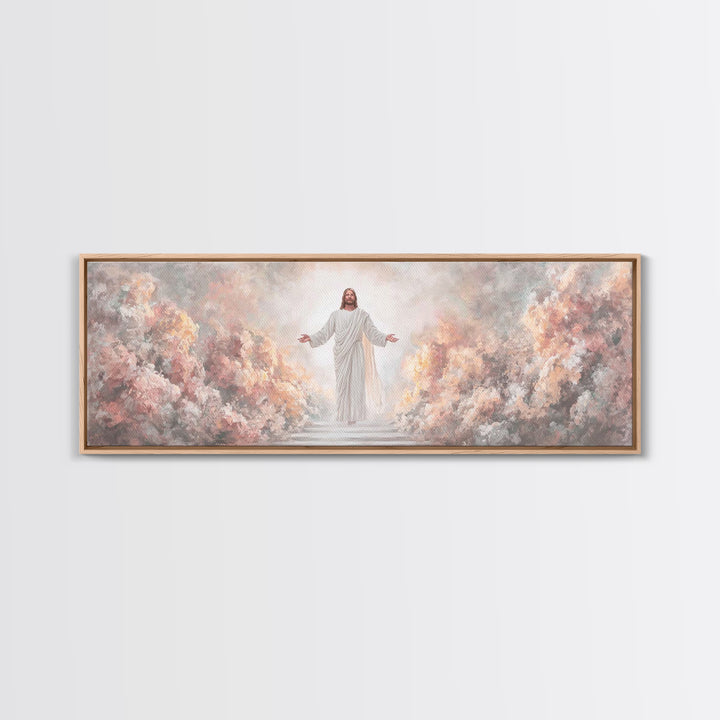 Glory Revealed | Framed Canvas Print | Christian Art Canvas | Panoramic Frame | Christian Wall Art | Jesus Painting | Christian Christmas A