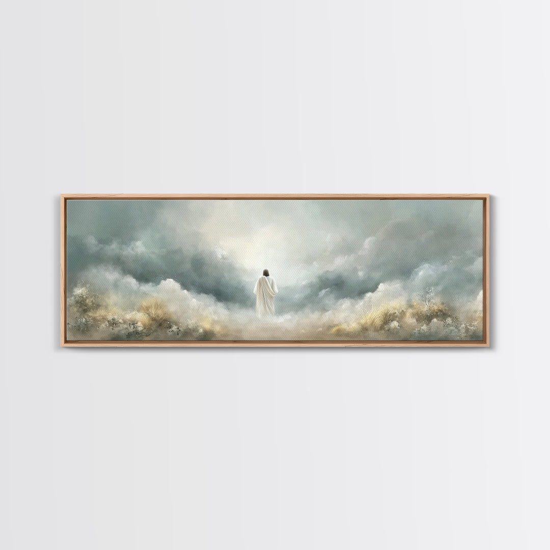 Heavenly Gathering | Framed Canvas Print | Christian Art Canvas | Panoramic Art | Christian Wall Art | Jesus Painting | Christian Art Print