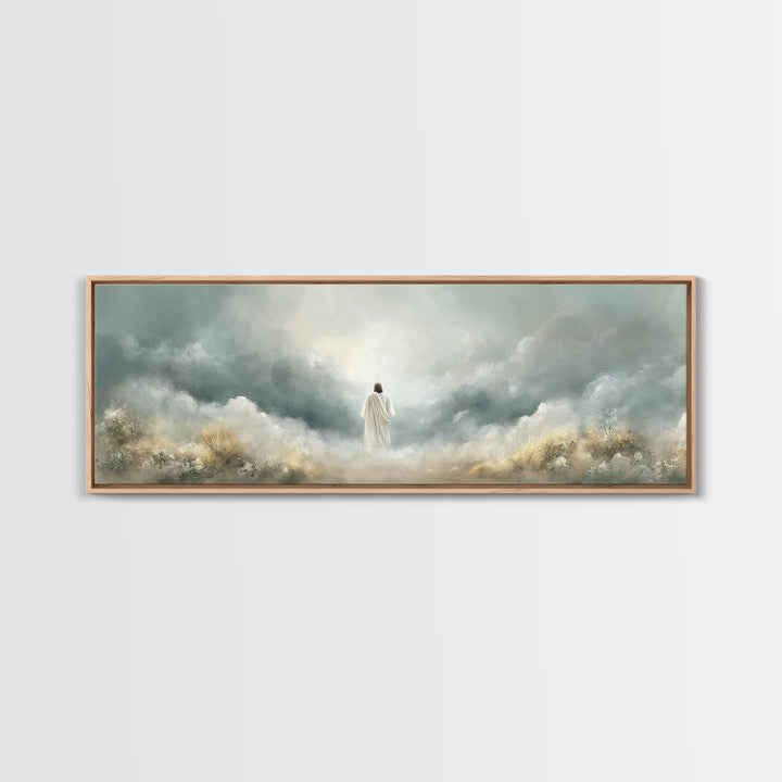 Heavenly Gathering | Framed Canvas Print | Christian Art Canvas | Panoramic Art | Christian Wall Art | Jesus Painting | Christian Art Print