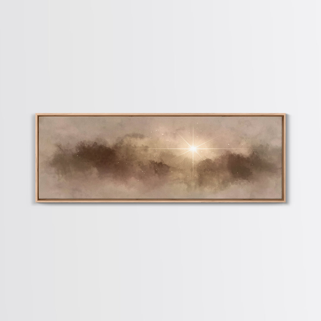 Night Of Glory | Framed Canvas Print | Christian Art Canvas | Panoramic Wall Art | Christmas Art Prints | Christian Christmas Art | Christi