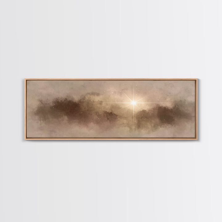 Night Of Glory | Framed Canvas Print | Christian Art Canvas | Panoramic Wall Art | Christmas Art Prints | Christian Christmas Art | Christi