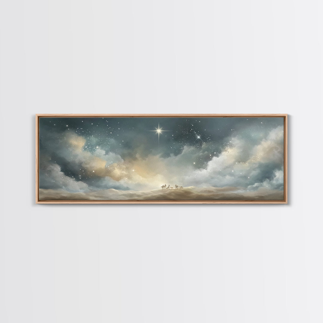Divine Star – Framed Canvas Print – Christian Art Canvas – Panoramic Print – Christmas Wall Art – Christian Christmas Art – Christian Art P