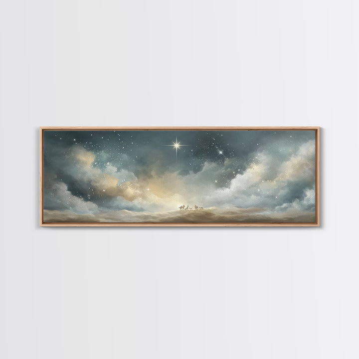 Divine Star – Framed Canvas Print – Christian Art Canvas – Panoramic Print – Christmas Wall Art – Christian Christmas Art – Christian Art P