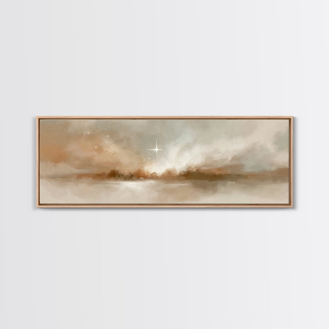 Guiding Dawn Star – Framed Canvas Print – Christian Wall Art – Christian Art Canvas – Panoramic Art – Christmas Art – Jesus Painting