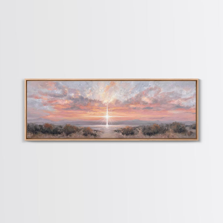 Radiant Bethlehem Sky | Framed Canvas Print | Christian Wall Art | Christian Art Canvas | Panoramic Painting | Christmas Art | Christian Gi