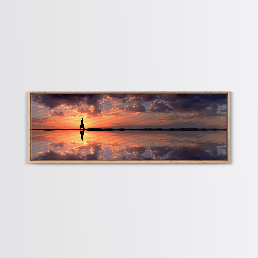 Dawn Of Grace - Framed Canvas Print - Panoramic Painting - Christian Art Canvas - Jesus Painting - Christian Wall Art - Large Christian Art
