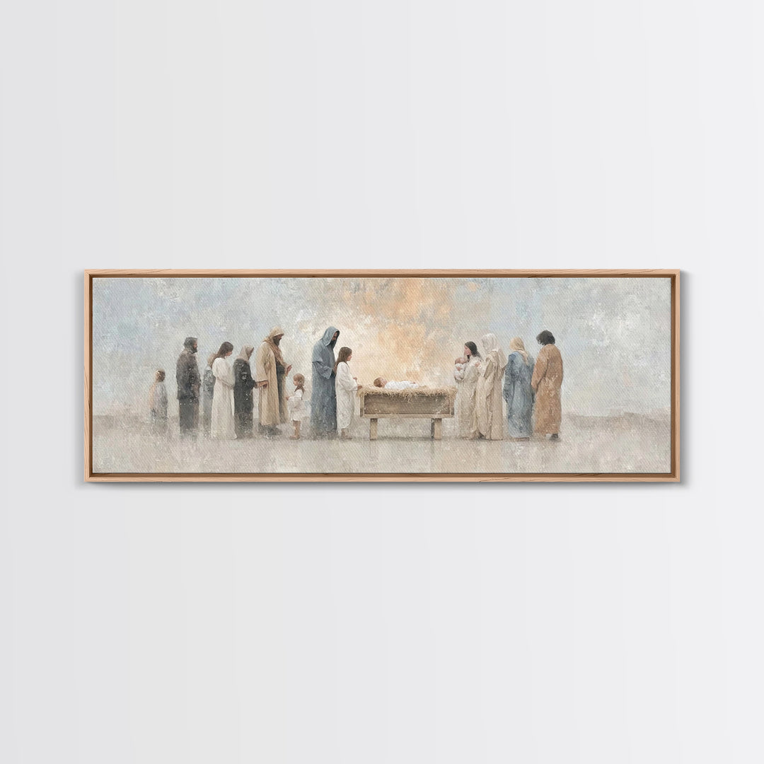 Children Of The Promise | Framed Canvas Print | Panoramic Print | Christian Wall Art | Christian Art Canvas | Christmas Art | Christian Chr